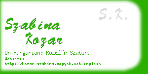 szabina kozar business card